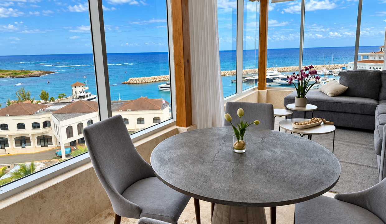 Sala costera con vista al mar